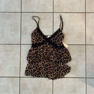 Leopard print lace cami size M